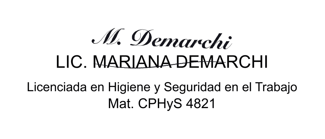 Detalle del pie de un informe de Favax: la firma manuscrita del profesional arriba y, debajo, su nombre, su título y su matrícula.